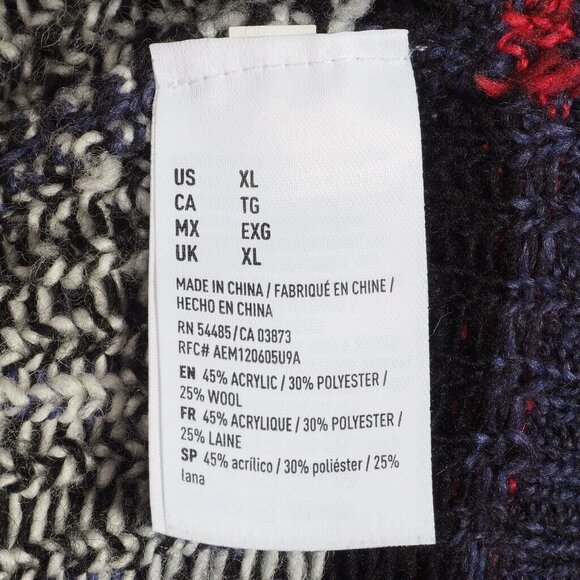 American Eagle Sweater Women XL Aztec Scoop Neck Pullover Long Sleeve - Picture 9 of 10